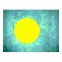Colorful Contrast PalauanFlag Postcards