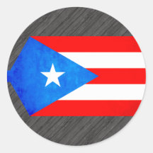 Colorful Contrast Puerto RicanFlag Round Stickers