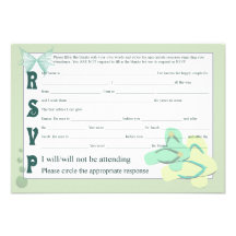 Colorful Flip Flops RSVP Green Personalized Invitation