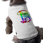 COLORFUL FLORAL MONOGRAM LETTER B DOGGIE TSHIRT