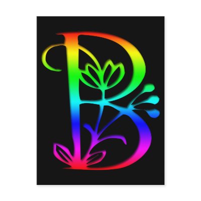 COLORFUL FLORAL MONOGRAM LETTER B by dgpaulart