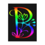 COLORFUL FLORAL MONOGRAM LETTER B POST CARD
