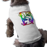 COLORFUL FLORAL MONOGRAM LETTER D DOG TEE