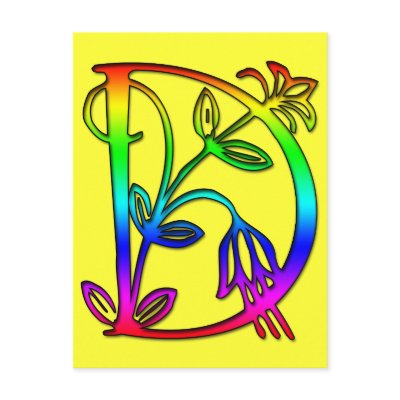 COLORFUL FLORAL MONOGRAM LETTER D by dgpaulart