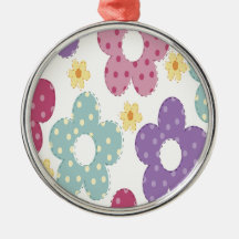 Colorful Flowers Christmas Tree Ornaments