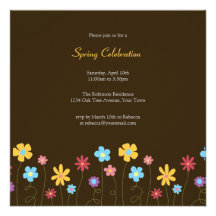 Colorful Flowers Spring Celebration Party Announcement