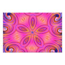 Colorful Fractal Kaleidoscope Flower Design Photographic Print