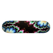 Colorful Fractal - orange, blue, green, pink Skateboards