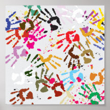 Colorful Hands Poster