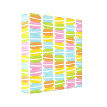 Colorful Macarons Stack Pattern Stretched Canvas Prints