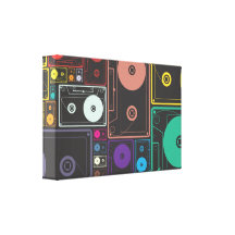 Colorful Mix Tapes Stretched Canvas Prints