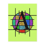 Colorful Monogram Letter A Postcard