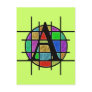 Colorful Monogram Letter A Postcard