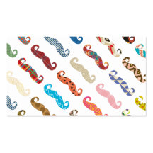 Colorful Mustaches Business Card Templates