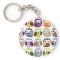 Colorful Owl Pattern keychains