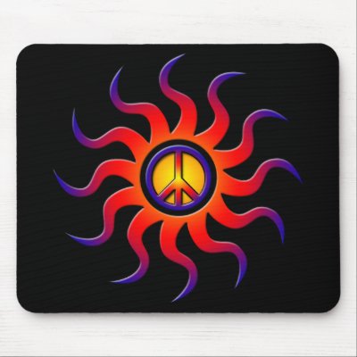 COLORFUL PEACE SUN MOUSEPAD by dgpaulart