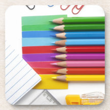 Colorful pencils coaster