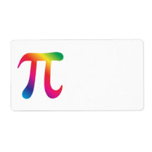 Colorful pi symbol shipping label