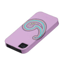 Colorful Purple Teal Floral Vintage Paisley Vibe iPhone 4 Covers