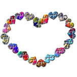 Colorful Puzzler Heart Cut Out