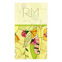 Colorful Retro Abstract Floral Collage 2 Business Card