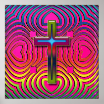 COLORFUL RETRO CROSS POSTER