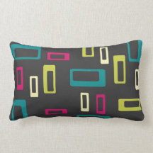 Colorful retro squared style pillow