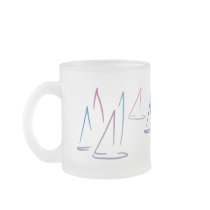 Colorful Sailboats Frosted Mug mugs