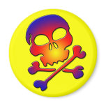 COLORFUL SKULL & CROSSBONES MAGNETS