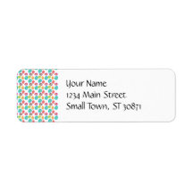 Colorful Spring Easter Eggs Pattern Return Address Labels