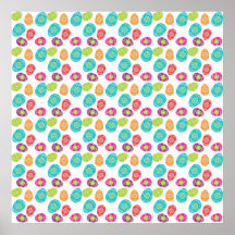 Colorful Spring Easter Eggs Pattern Print