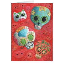 Colorful Sugar Skulls cards