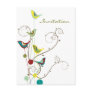 Colorful Summer Bird and Swirl Invitation Postcard
