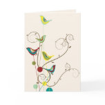 Colorful Summer Bird and Swirls Card