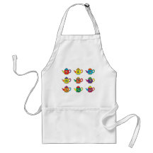 COLORFUL TEAPOTS APRONS