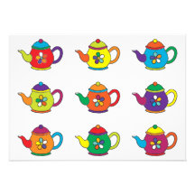 COLORFUL TEAPOTS CUSTOM ANNOUNCEMENT