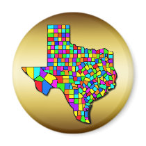 COLORFUL TEXAS COUNTIES MAP MAGNETS