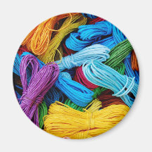 Colorful Thread Teal Purple Yellow Red Sewing Gift Fridge Magnet