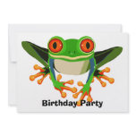 Colorful Tree Frog Birthday Party Invitations
