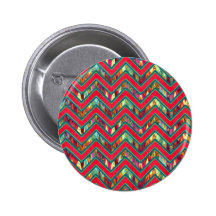 Colorful Trendy Psychedelic Zig Zag Buttons