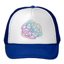 Colorful triskele image mesh hat