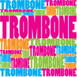Colorful Trombone Cut Out