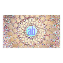Colorful, Unique and Festive Monogrammed Glitter Business Card Templates