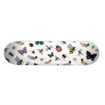 Colorful Vector Bugs & Butterflies Skate Board Decks