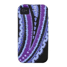 Colorful Vintage Paisley Lavender Violet Purple iPhone 4 Cases