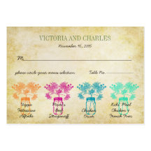 Colorful Zinnia Mason Jar Wild Flower Wedding Business Card