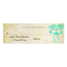 Colorful Zinnia Mason Jar Wild Flower Wedding Menu Business Card Templates