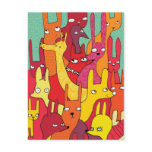 Colorfull animals post card