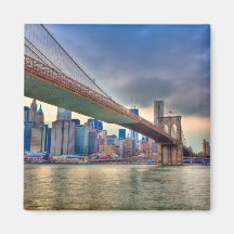 Colorized Brooklyn Bridge Magnet