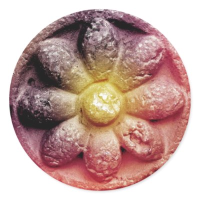 colorized flower round sticker by DonnaGrayson_Photos